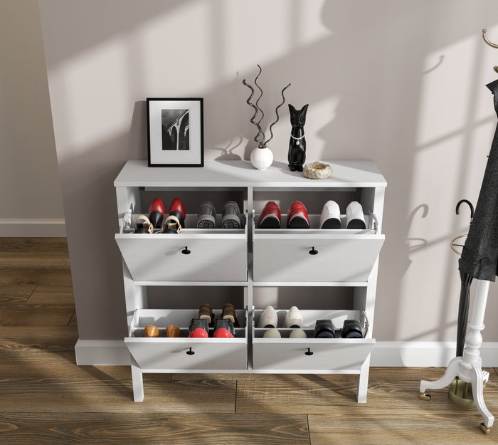 Hanah Home Armario para Zapatos Madera y Blanco